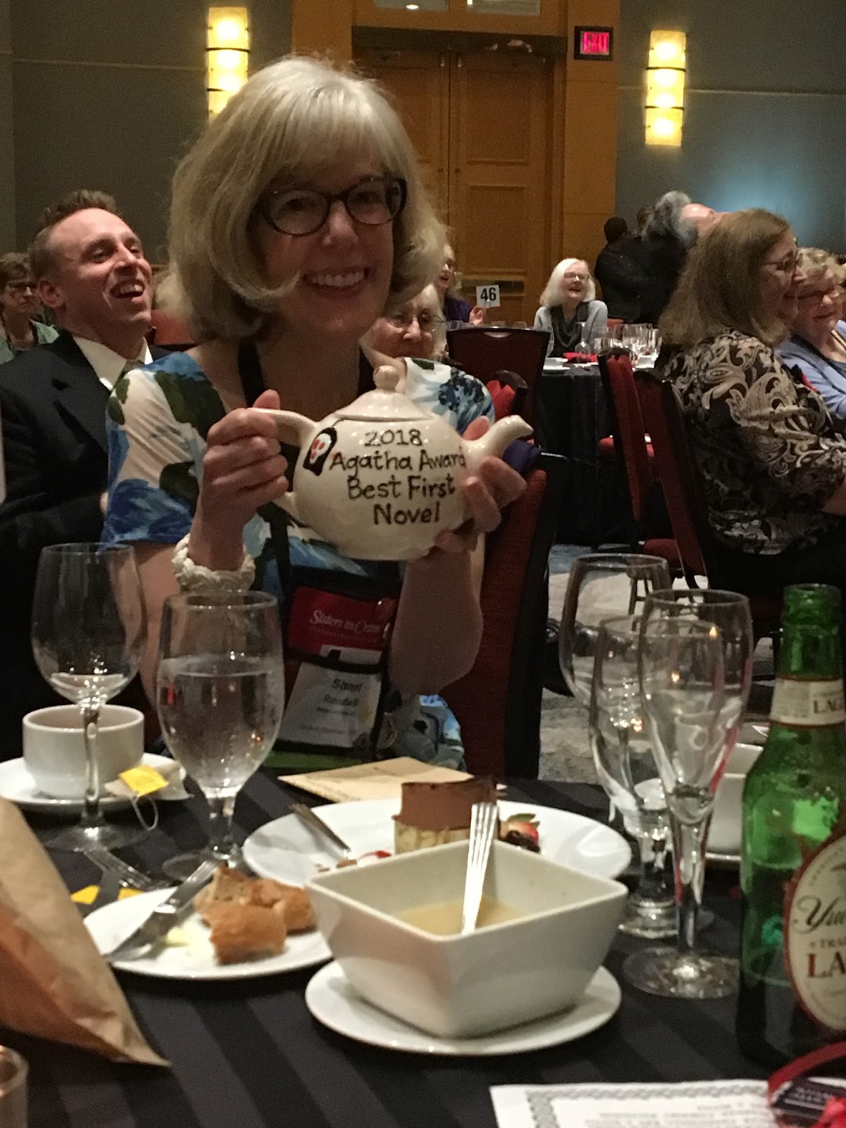 Shari Randall Historic Night at the Agatha Awards A Tie!