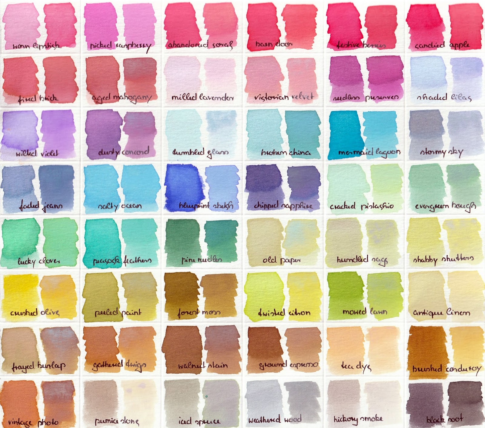 Ink Color Chart