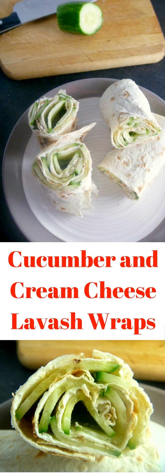 Slice of Southern Cucumber and Cream Cheese Lavash Wraps