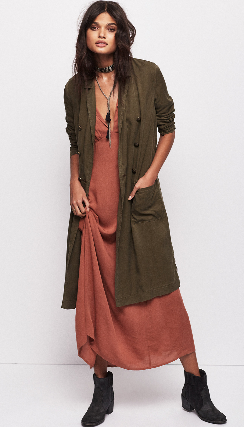 Free People Sensual Military Duster