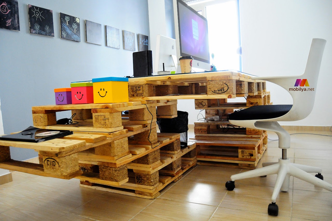 paletmobilyalar Palet mobilya�lardan Doğal ve Eğlenceli Ofis Tasarımı