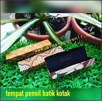 tempat pensil batik kotak