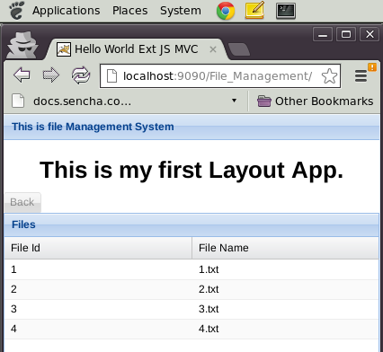 ExtJS with Java: Layout Example with ExtJS MVC