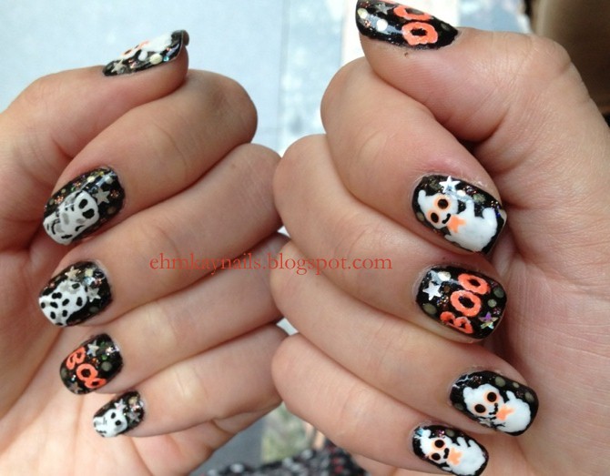 Ehmkay Nails Charlie Brown Halloween Ghost Nails This Is Halloween Challenge