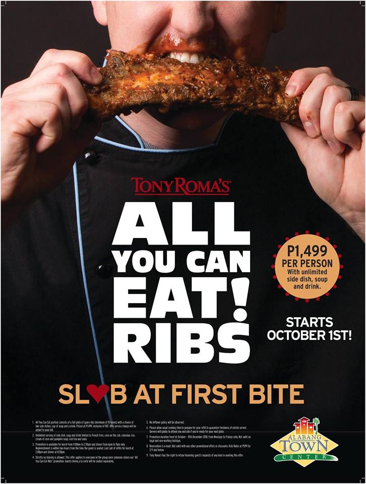 Manila Shopper Tony Roma's AllYouCanEat Ribs Promo OctDec 2018
