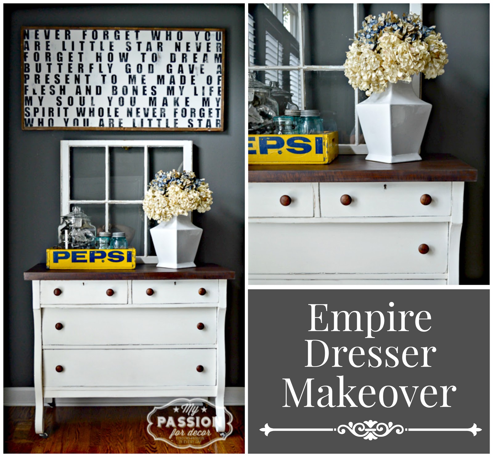 My Passion For Decor From Beat Up to Beautiful Empire Dresser Makeover