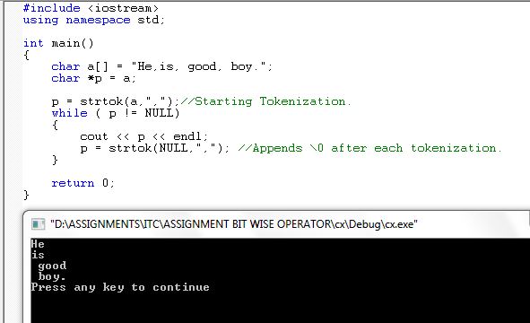 C++: Tokenization in C++