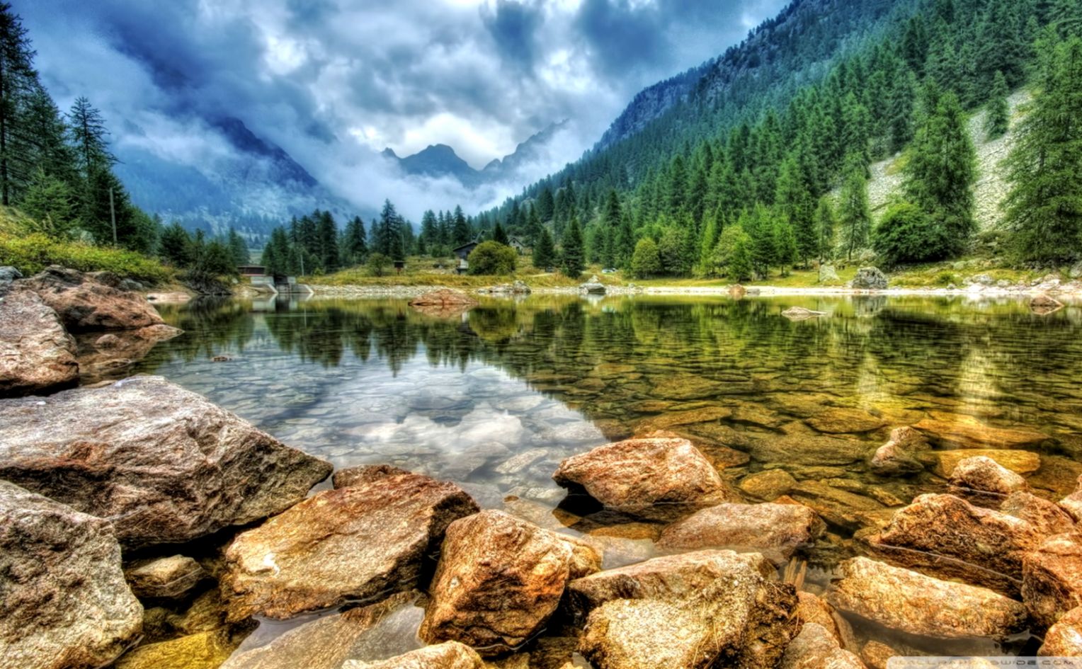 Mountains Stones Landscape Lake ❤ 4K HD Desktop Wallpaper for 4K