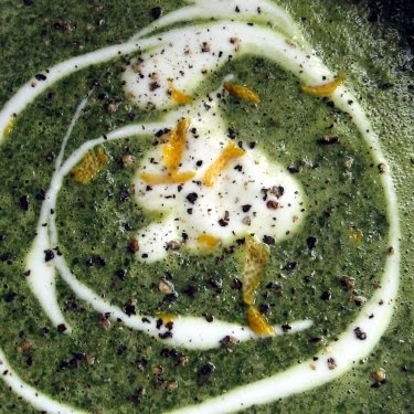 creamy radish greens soup