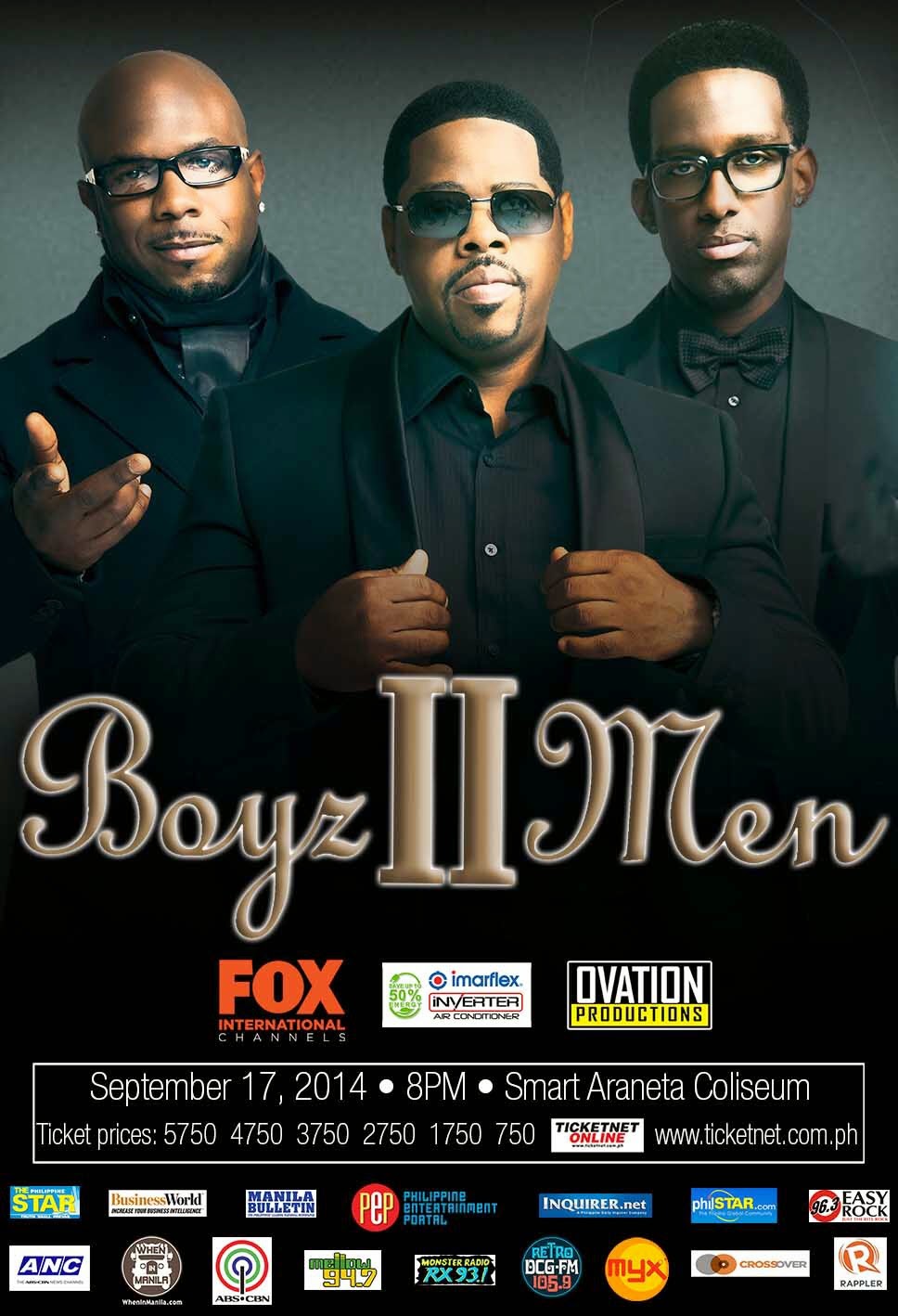 R&B Superstar Boyz II Men back to Manila atunes!