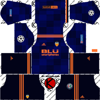 Valencia CF 2018/19 UCL Kit - Dream League Soccer Kits