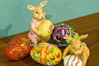 Bunny Statues and Easter Eggs