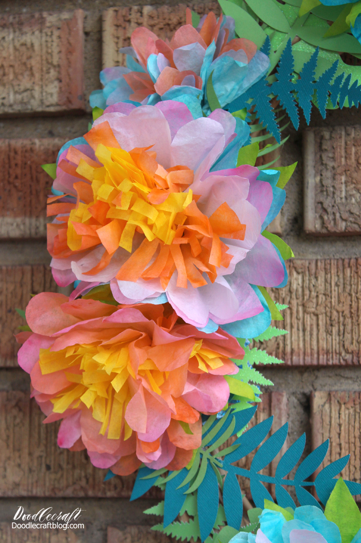 Tropical Spring Dyed Coffee Filter Flower Wreath