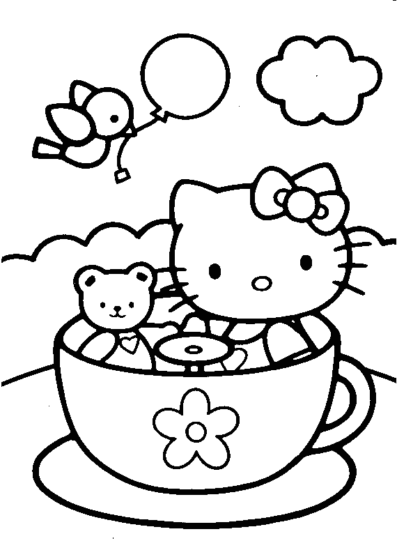 Desenho de Pintar Hello Kitty para Crianças