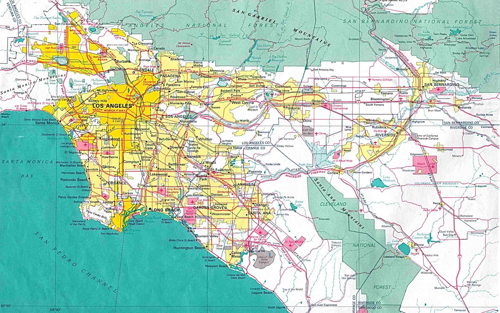 Map Of Los Angeles Free Printable Maps Map Of Los Angeles Free Printable Maps