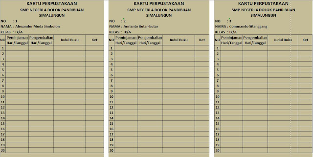 Format Kartu Perpustakaan Excel Ilmusosial Id