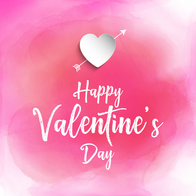 Valentine's day background with watercolour texture Free Vector