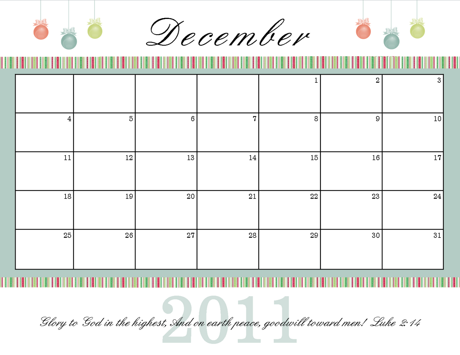 The Blogging Pastors Wife Printable December Calendars