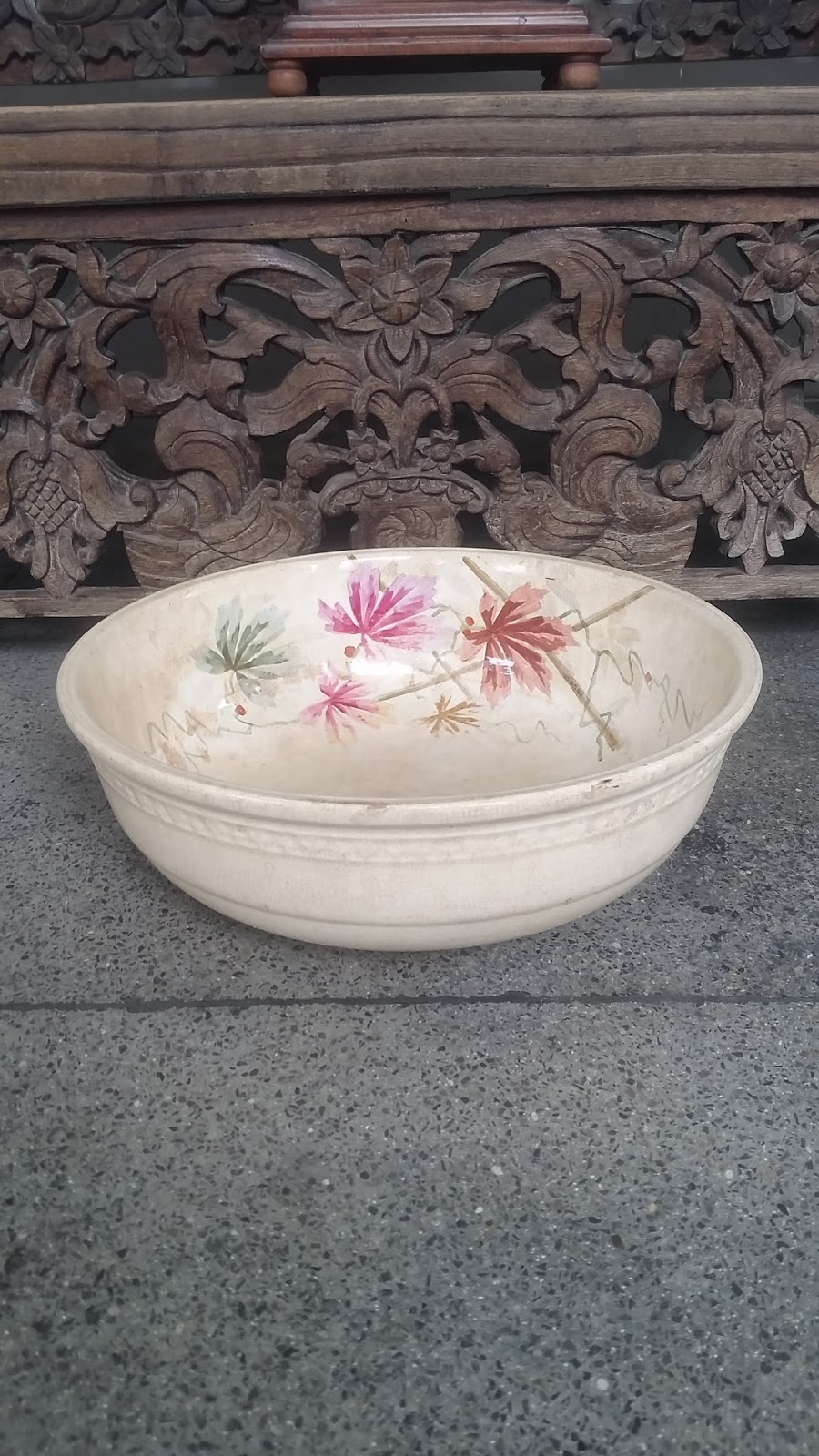 Bandar Antique Mangkok Eropa Motif Bunga Lukis Tangan Big Size bandar antique mangkok eropa motif bunga lukis tangan big size