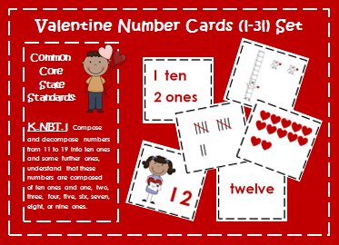http://www.teacherspayteachers.com/Product/Valentine-Number-Cards-1-31-Place-Value-Ten-Frames-Number-Words-Tally-465076