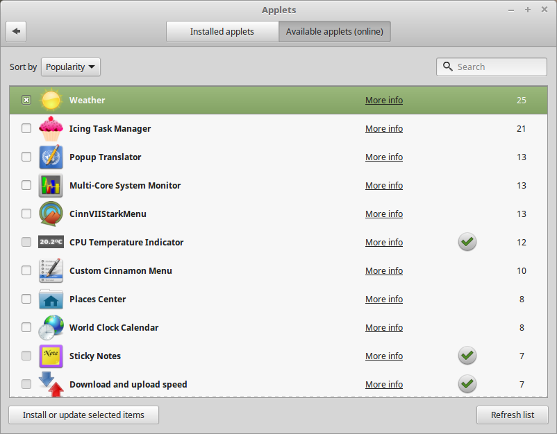 7 Applets for Linux Mint Cinnamon