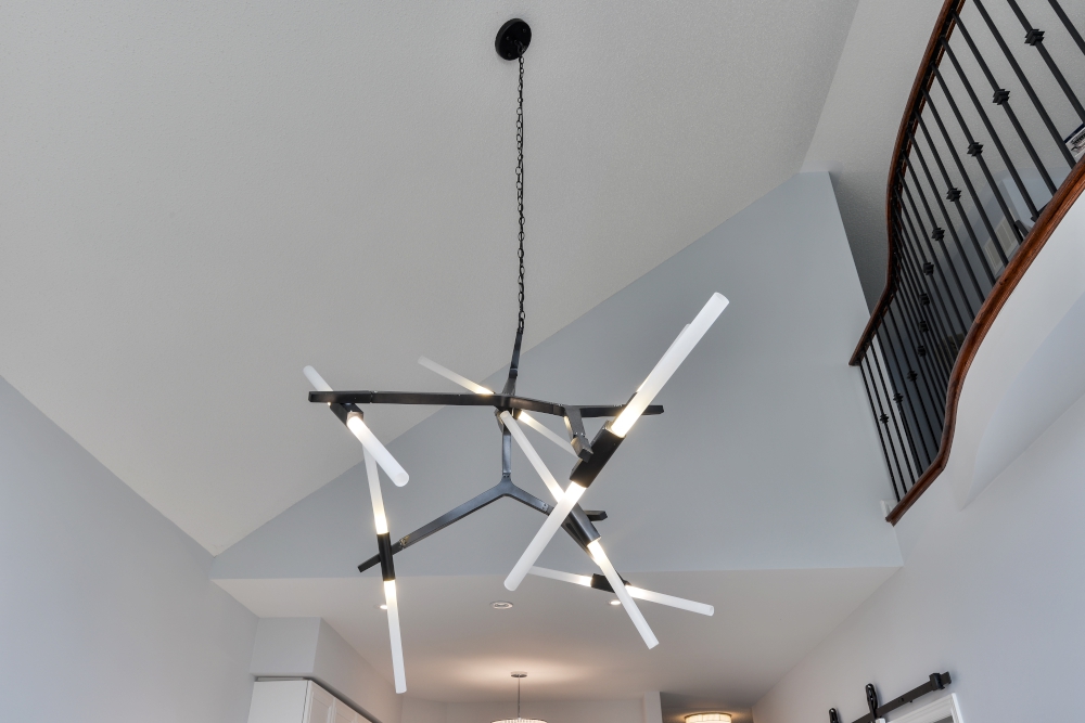 LED chandelier in living room
