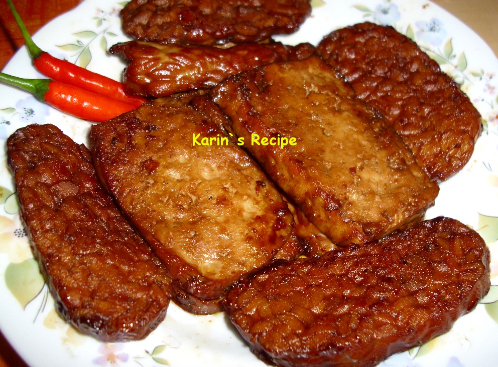 Karin's Recipe Tempe & Tahu Bacem (Javanese Sweet Marinated Tofu & Tempeh)