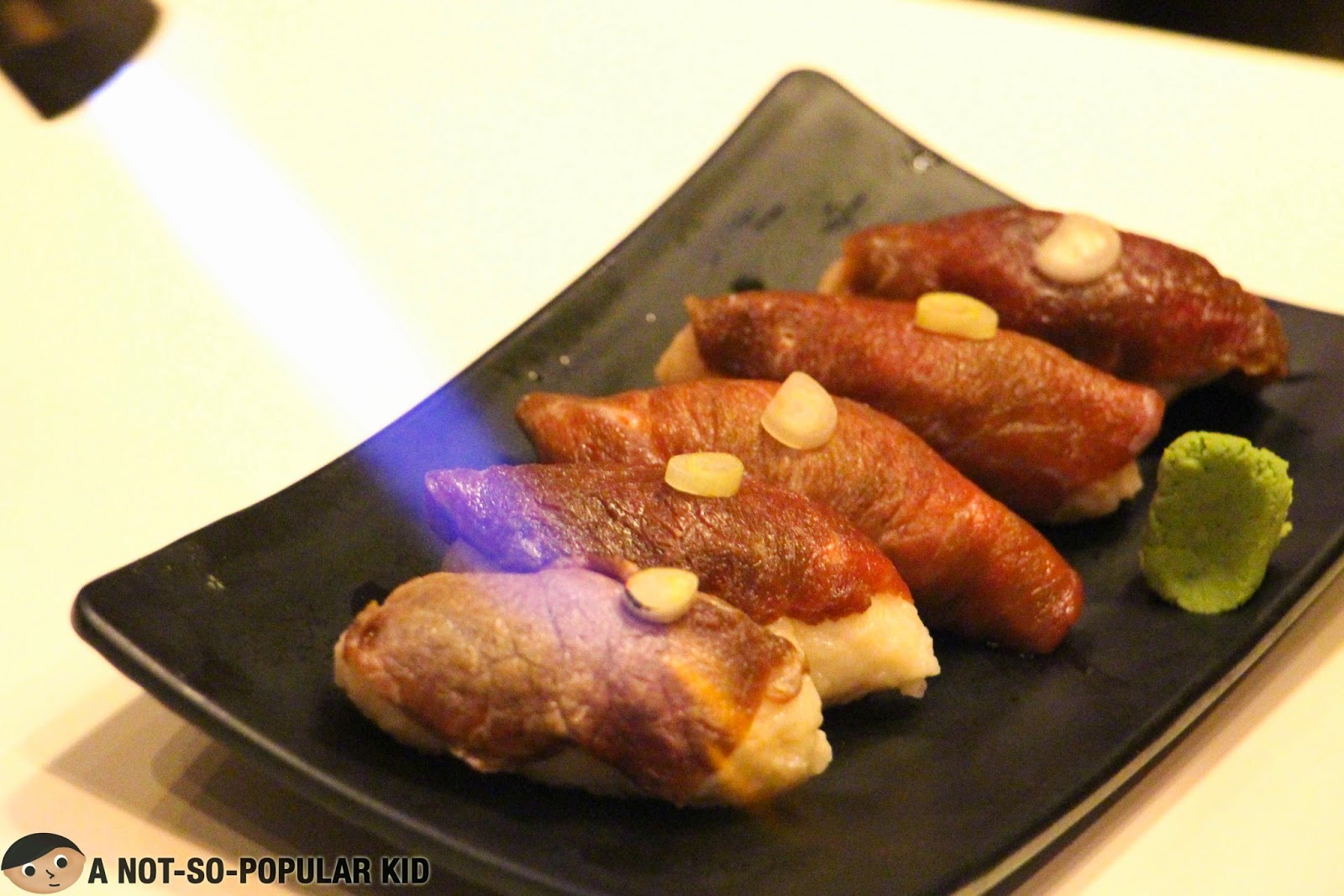 Starking Fire Beef Sushi - a signature dish of Chef Noodles