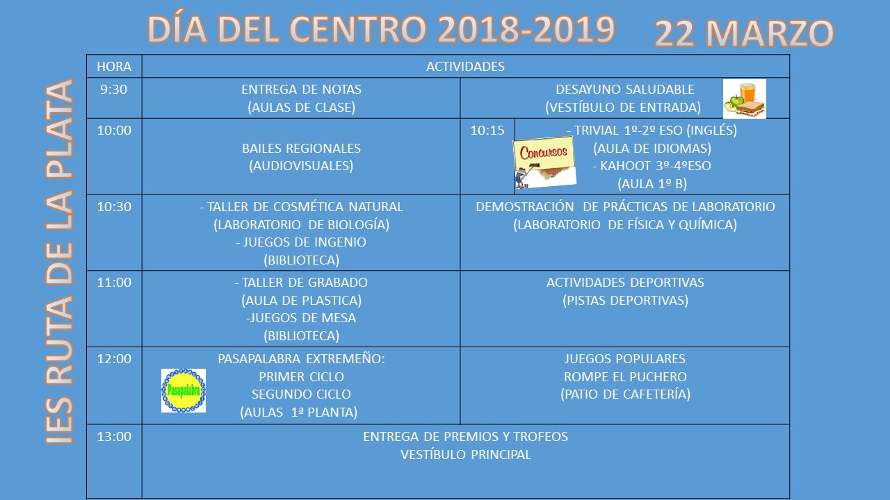 🎉ACTIVIDADES DEL DÍA DEL CENTRO 22 de marzo 2019.