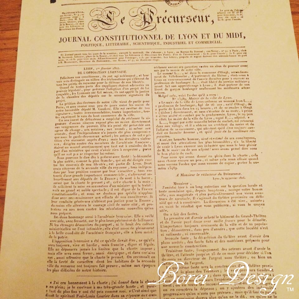 Free Vintage French Newspaper Printable From 1827