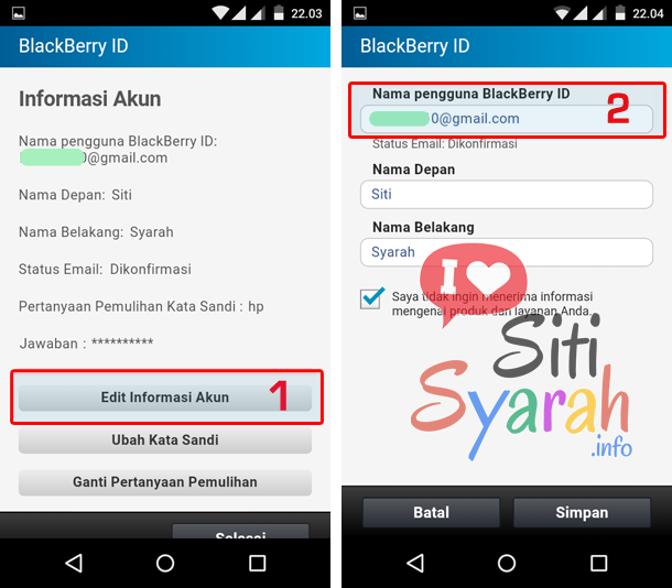 cara ganti email blackberry id