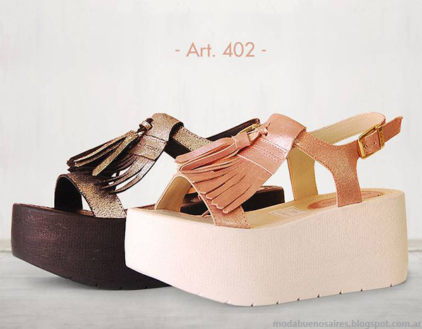 Sandalias en tonos metalizados tendencia de moda 2015, Anca & Co.