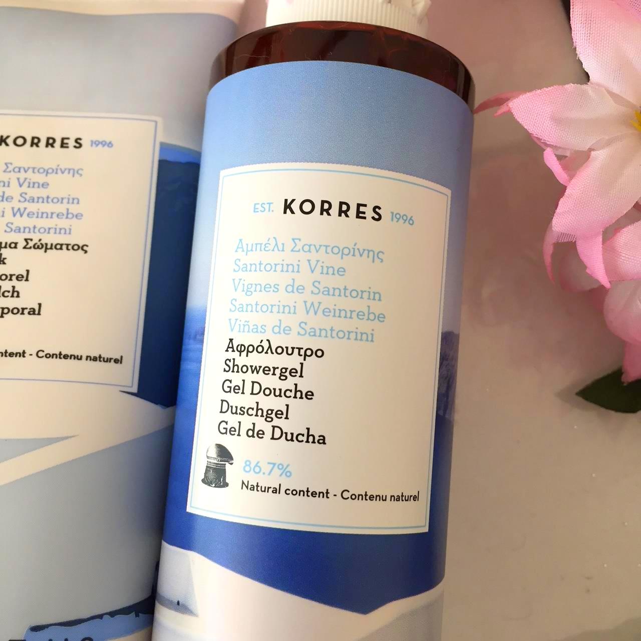 Korres Santorini Vine Shower Gel & Body Cream Pink Daisy Loves