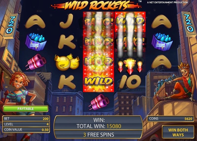 Wild Rockets Video Slot Screen