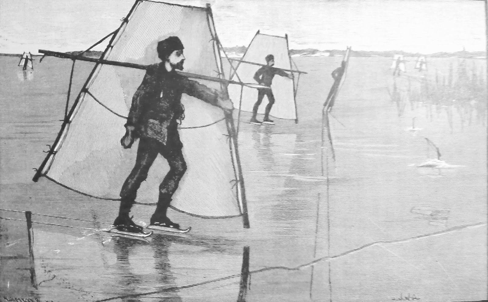 The Things I Enjoy Skatesurfing on ice in Sweden (in the 1880s)