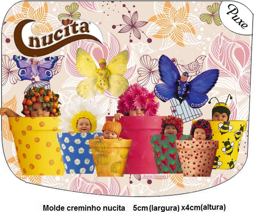 Bebés de Anne Geddes: Etiquetas de Candy bar para Primavera. Etiquetas de Bebés de Anne Geddes para imprimir gratis.