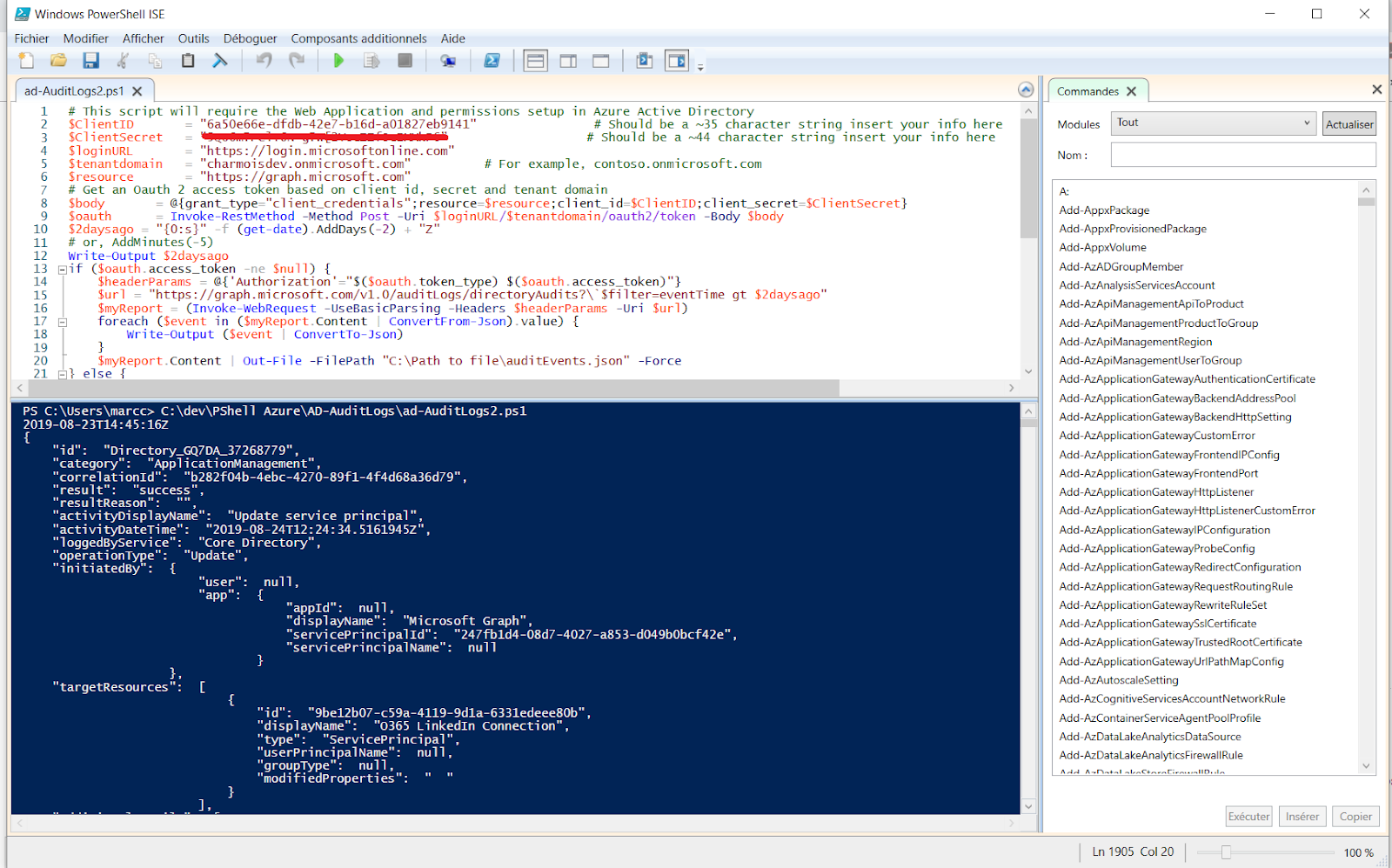 Azure & Co: Request Graph in a PowerShell script to get Azure AD Logs
