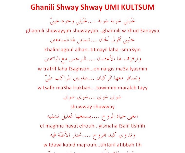 BURSA MUSIK QOSIDAH: TEXT LAGU ARAB