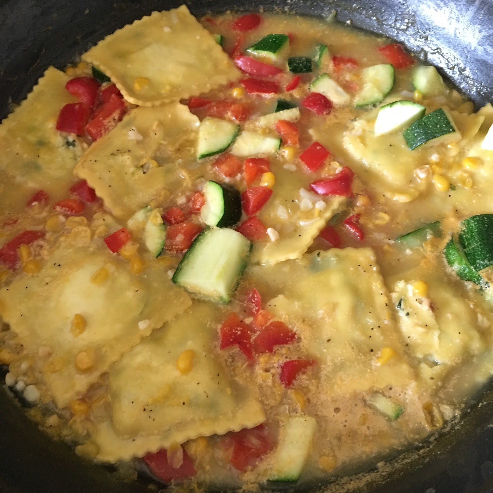 Lulu Cooks and Tells Easy Ravioli with Creamy Corn Sauce