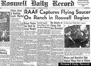 Titular en Roswell Daily Record acerca del incidente OVNI en Roswell