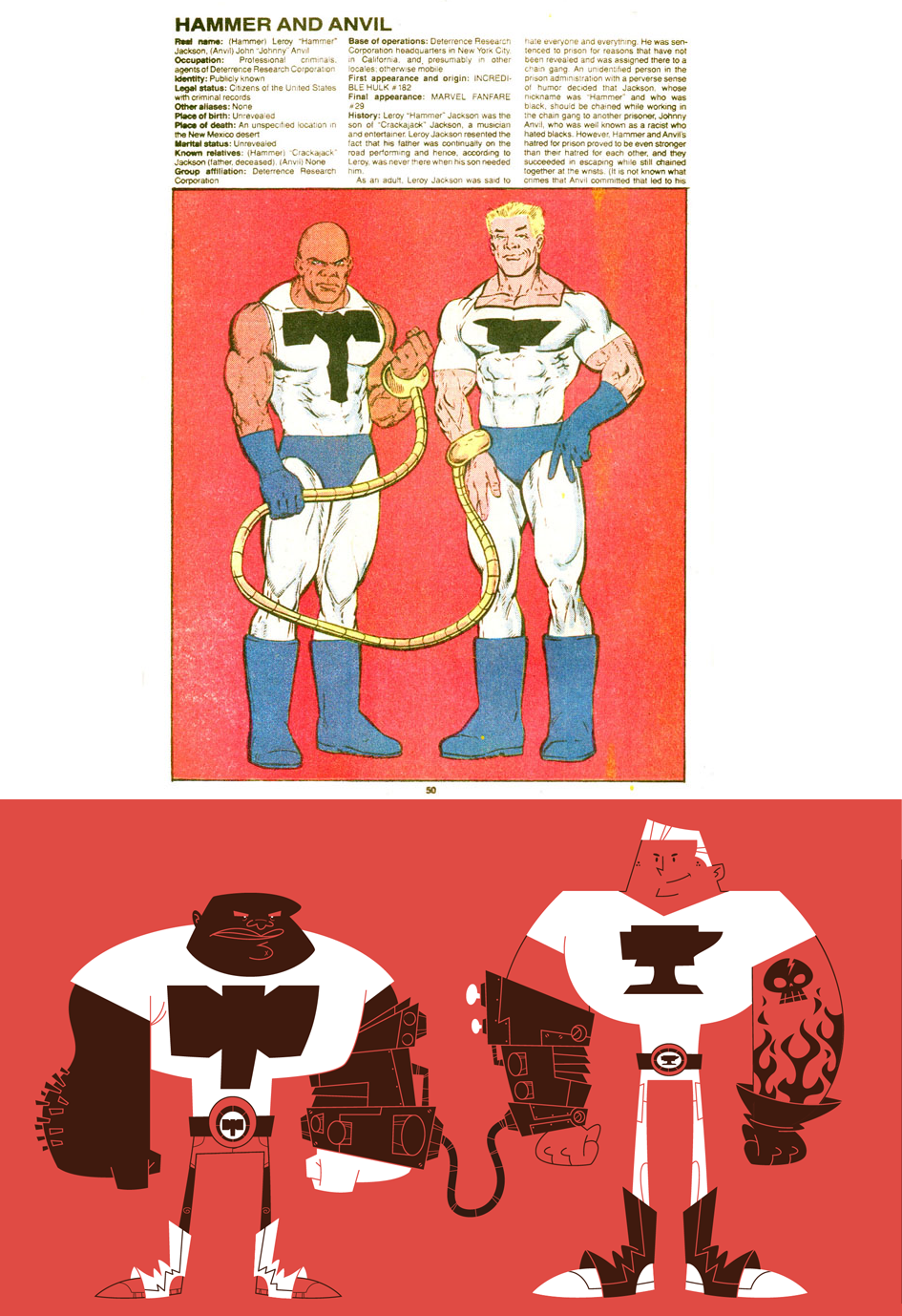 The Official Handbook to the Marvel Universe REDUX Edition HAMMER AND ANVIL by Darren Ward