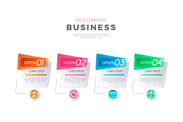 Infographic steps template Free Vector