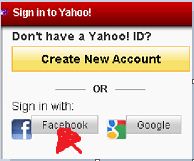 facebook alternative to login into yahoo mobile