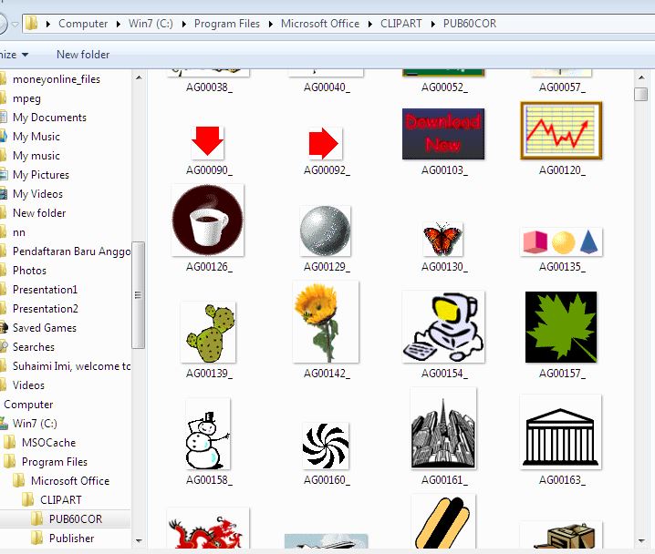Belajar Blog: Cara Melihat Clipart Win7