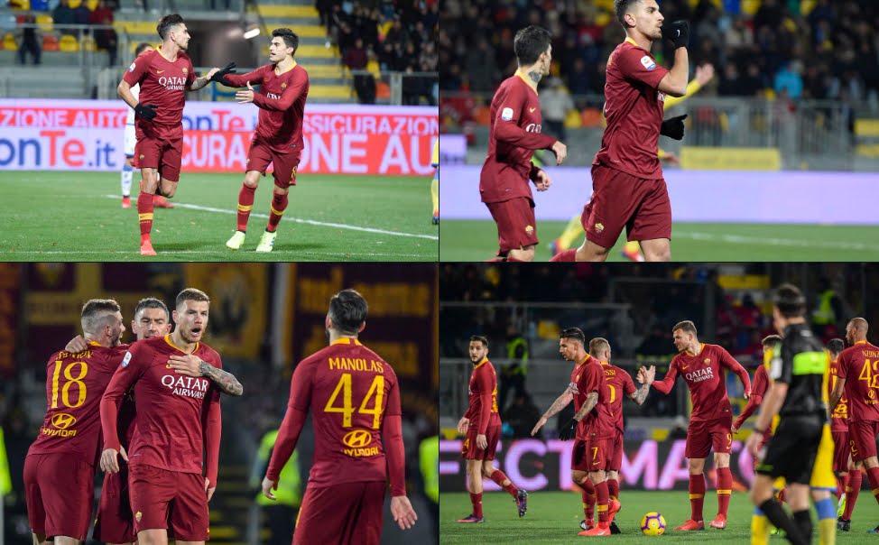 Frosinone-Roma Risultato 2-3: decide Dzeko al 95', giallorossi in scia del Milan per la Champions.