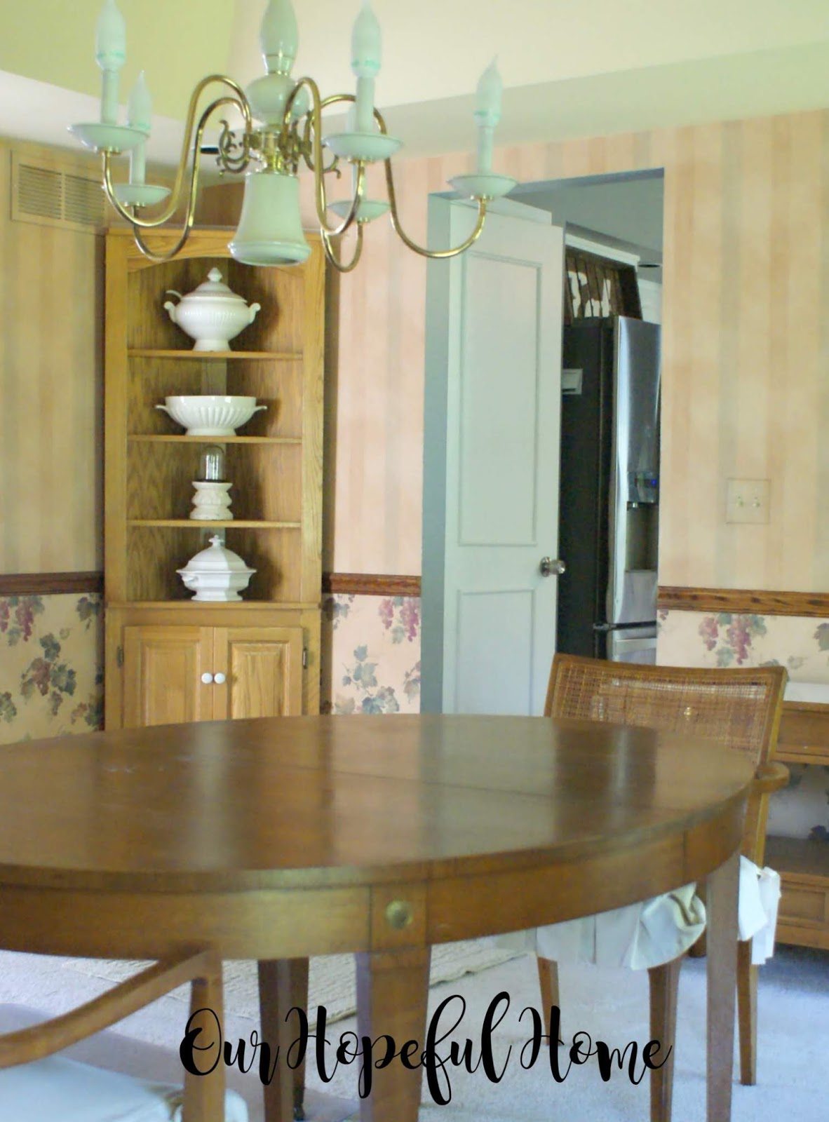 Our Hopeful Home Diy Chalk Paint Corner Cabinet Styled With Ironstone