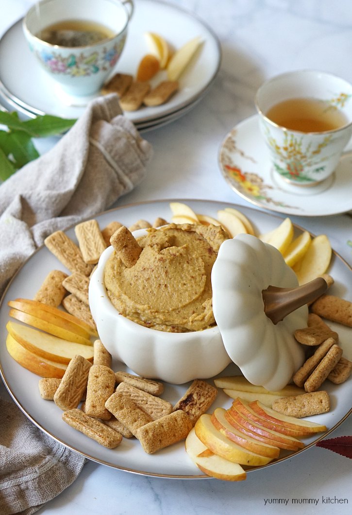 Dessert Hummus Recipe Pumpkin pie dessert hummus is a delicious healthier snack for kids or adults.