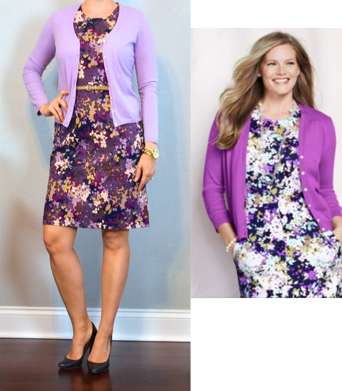 sheath dress with cardigan