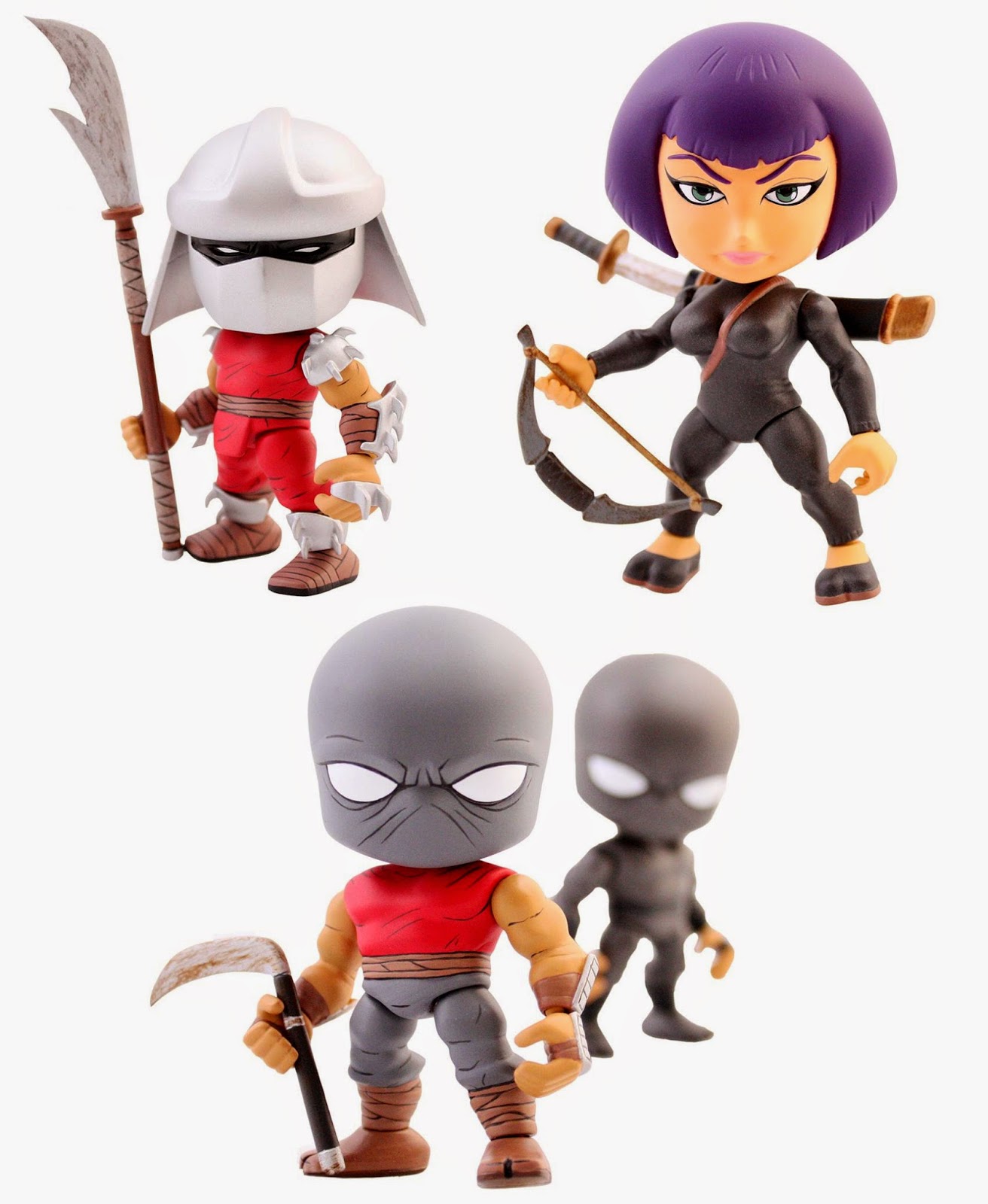 Teenage Mutant Ninja Turtles Mini Figure Series by The Loyal Subjects - Shredder, Karai, and 2 Foot Clan Soldiers