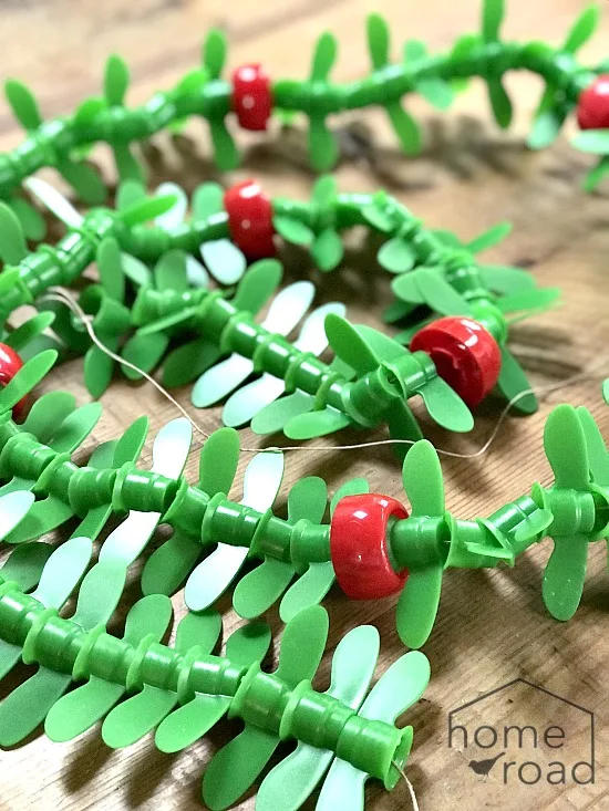 plastic applesauce top garland